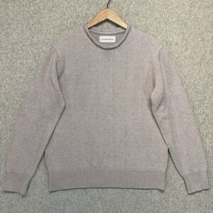 Universal Works Crewneck Sweater Beige Cotton Knit Long Sleeve Pullover Men's S‎